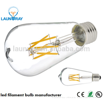 ST64 ST65 ST18 Led Filament Bulb 6W Dimmable Soft Warm 2200K 360 degree beam angle